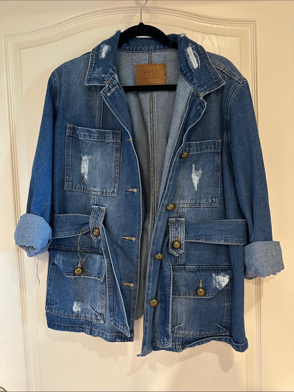 BBJ Distressed Blue Denim Jacket - Women's